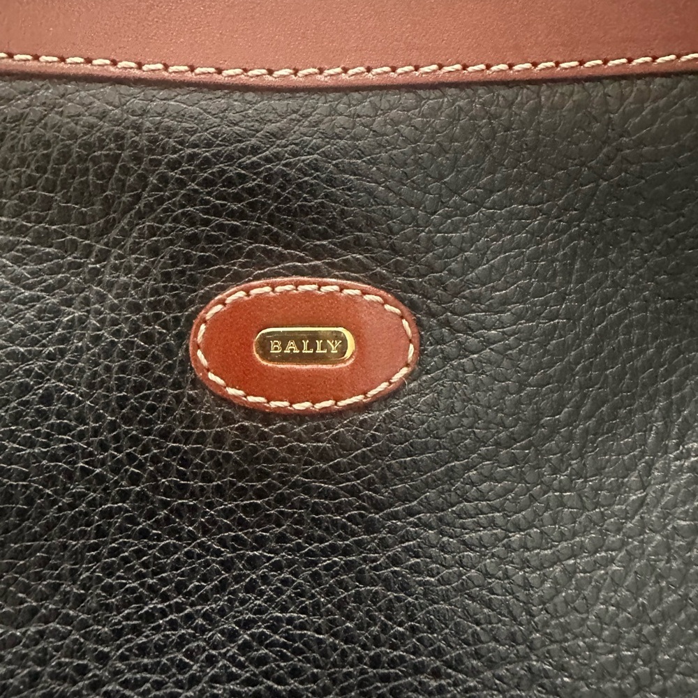 Classic Black and Brown Leather Crossbody Bag by Bally - Picture 5 of 9